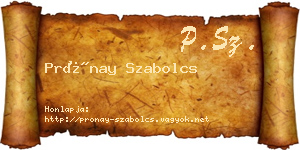 Prónay Szabolcs névjegykártya